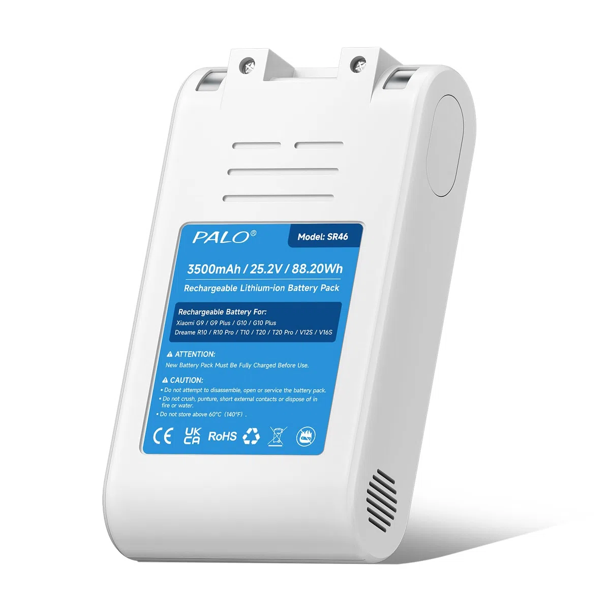 3500mAh Batería para aspiradora Xiaomi G9, G9 Plus, G10, G10 Plus, Dreame R10, R10 Pro, T10, T20, T20 Pro, V12S, V16S (25,2 V/88,2 WH)