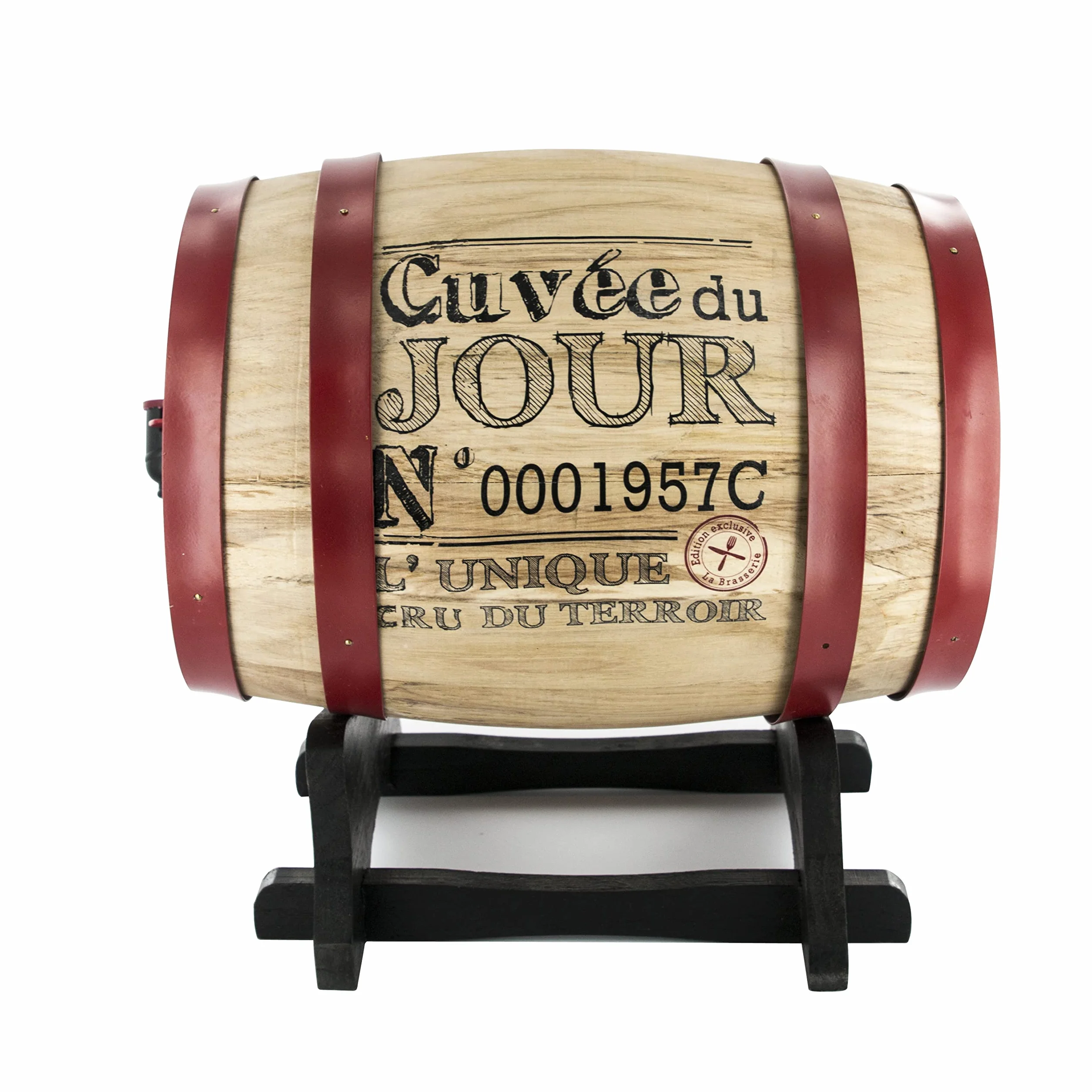 Bistrot KV7166, Dispensador de Vino, Barril Madera, 27 x 21.5 x 27.5 cm (Color variado)
