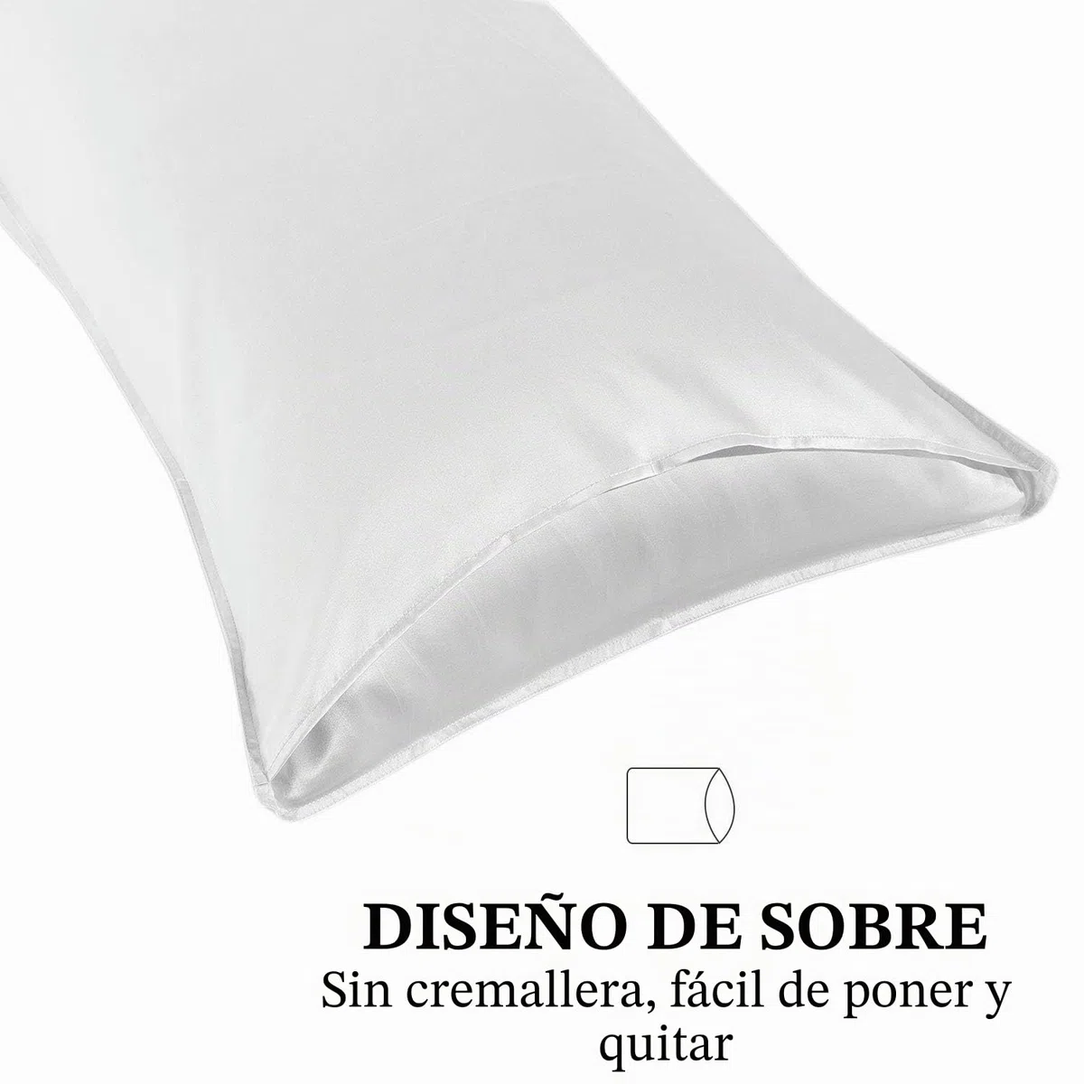 Fundas de Almohada de Seda 100% Morera Natural 20 Momme, Suaves y Cuidado de la Cabello Funda de Almohada de Seda 2 Piezas Blanco (50 * 90cm)