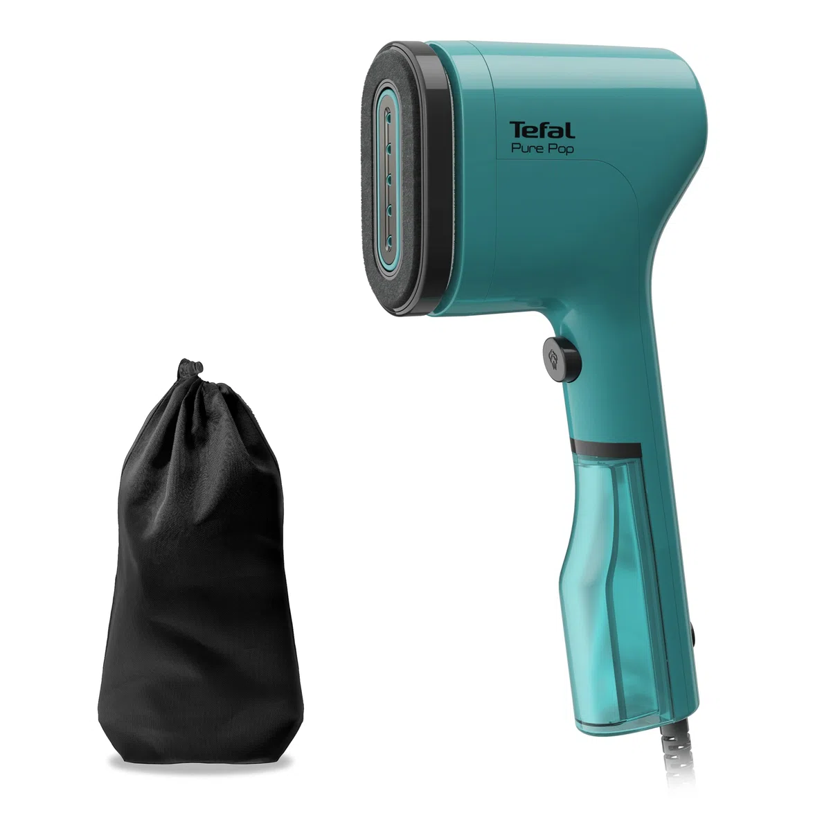 Tefal Pure POP DT2024 Vaporizador de ropa, vapor/limpia la ropa, producción de vapor de hasta 20 g/min, elimina pelusas, tejidos delicados, accesorio reversible, ultracompacto, fácil de viajar,