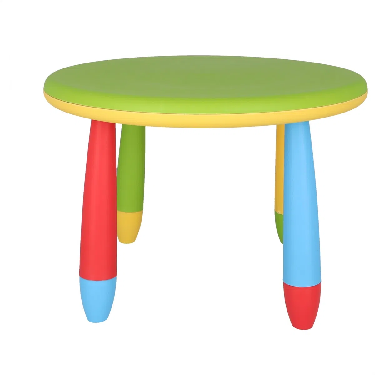 Aranaz Mesita Infantil Redonda Verde, Multifuncional, diseño Moderno, 70x48 cm, Fabricada en plástico, Resistente, jardín o terraza