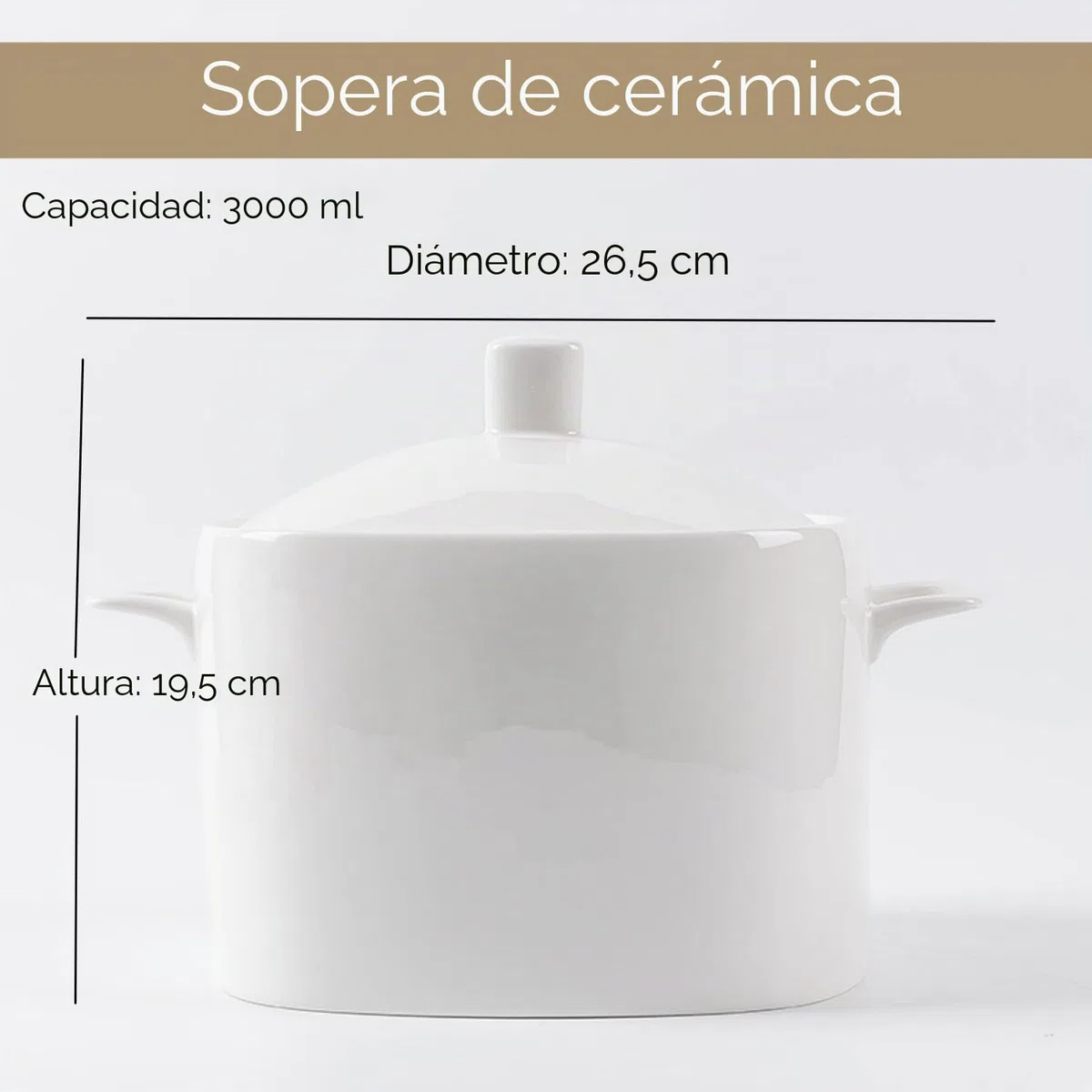 Tureen de sopa de porcelana de hueso con tapa y juego de cucharón, cuenco grande de cerámica de 3000 ml con cubierta para fiestas, comer, decoración del hogar, 3,090.1 g, apto para microondas
