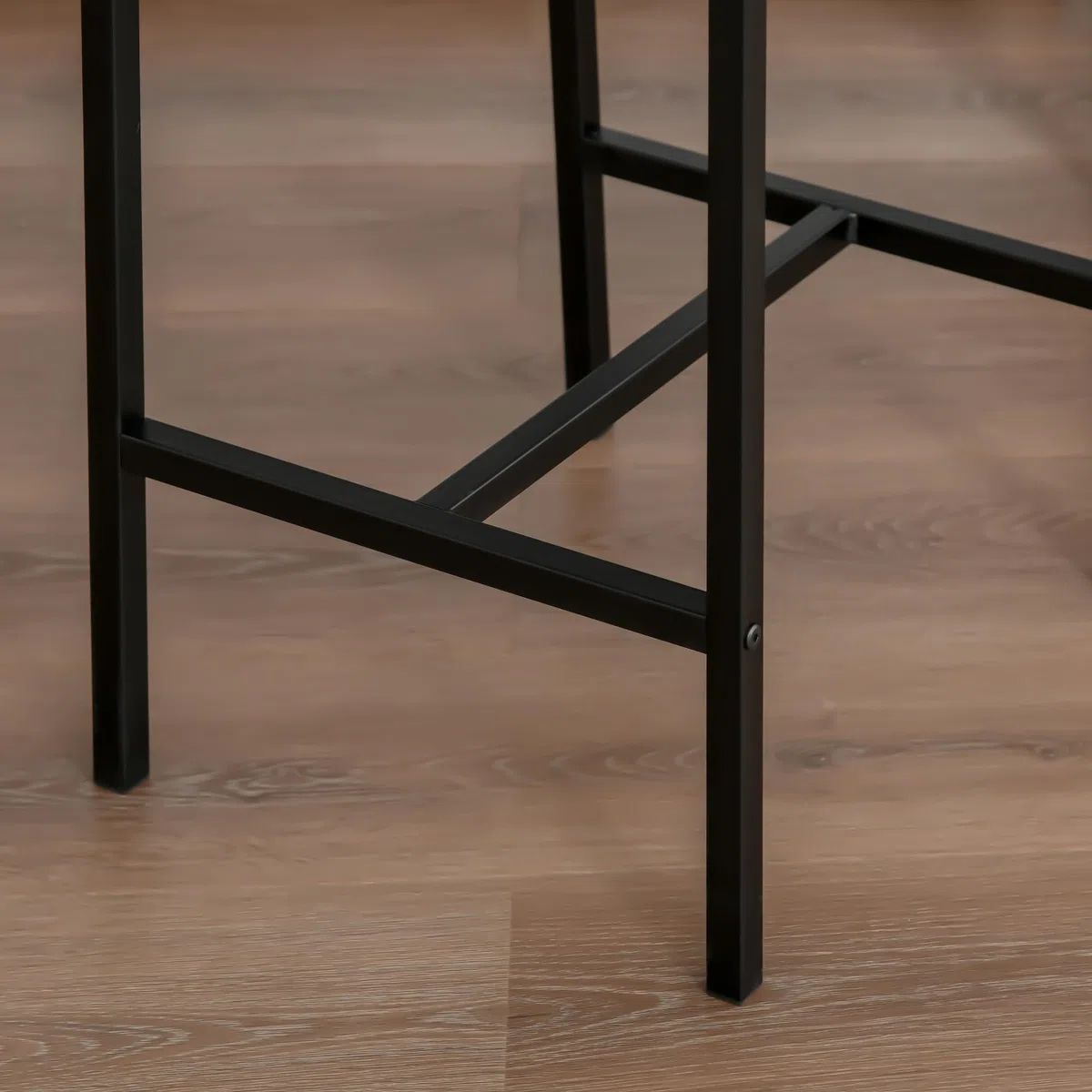 HOMCOM Conjunto Mesa Alta de Cocina con 2 Taburetes, Mesa de Bar Alta, Ahorro de Espacio, para Pisos Pequeños, Comedor, Balcón o Isla Cocina, Estilo Industrial, 89x45x87 cm, Natural y Negro