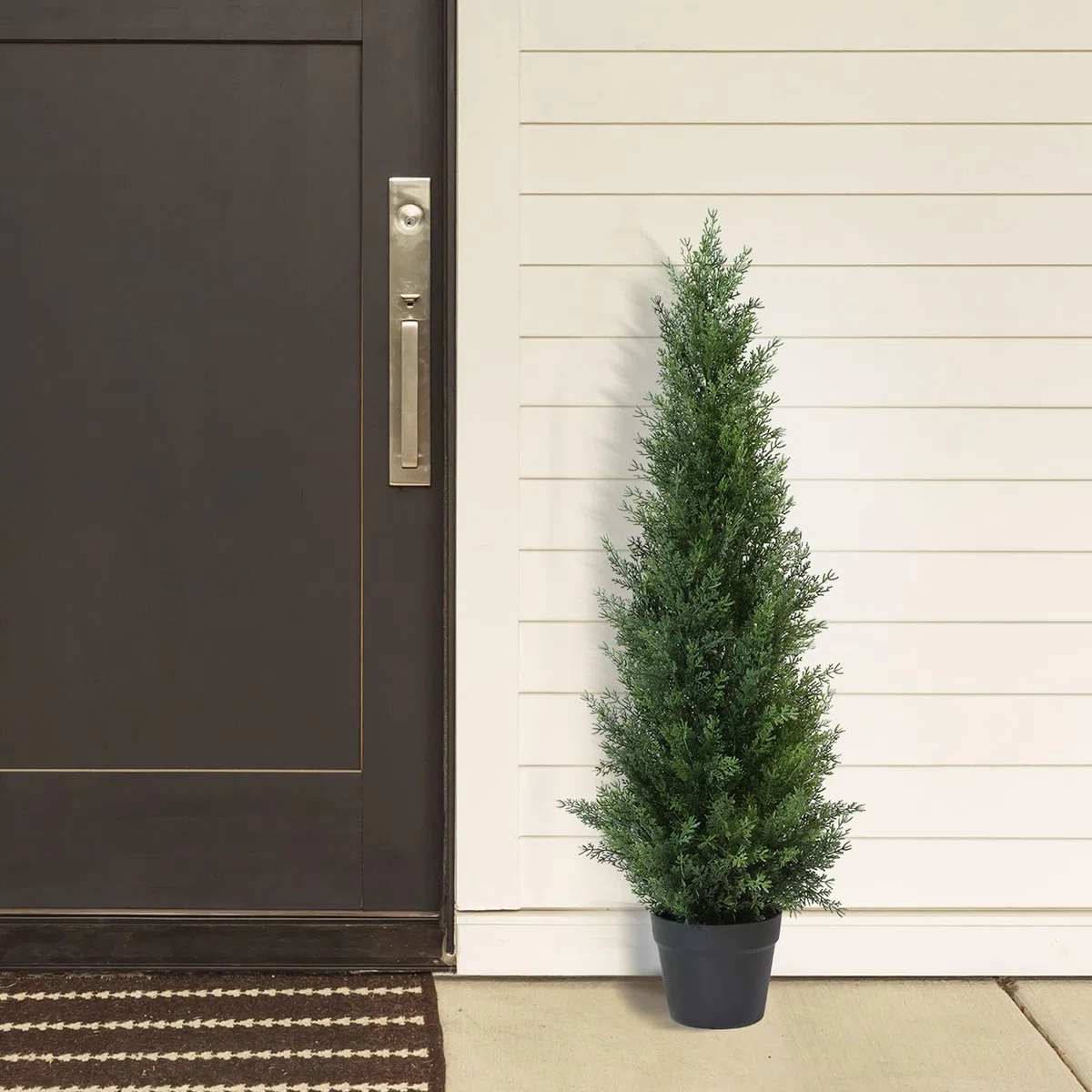 CROSOFMI Planta Artificial Grande Exterior Decorativas 95 cm Cedar Tree Arbol Artificial con Maceta(2 Pack)
