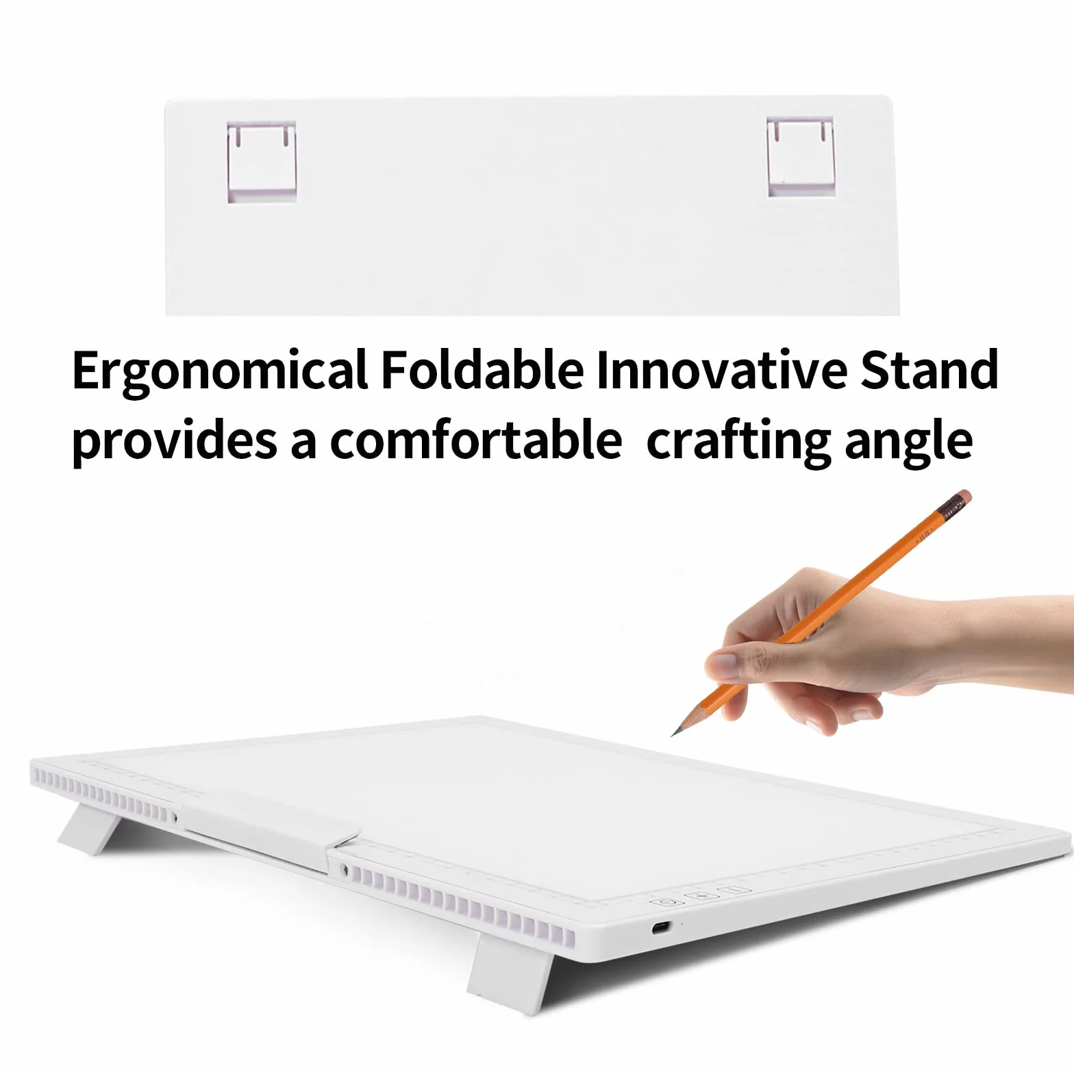 TOHETO A4 Mesa de Luz Para Calcar con Bolsa, Recargable Mesa de Luz Dibujo Tableta de Luz,LED Tableta de Luz Dibujo de Dibujo Portátil con Brillo Ajustable para Bocetos Dibujo Diamante Pintura(Blanco)