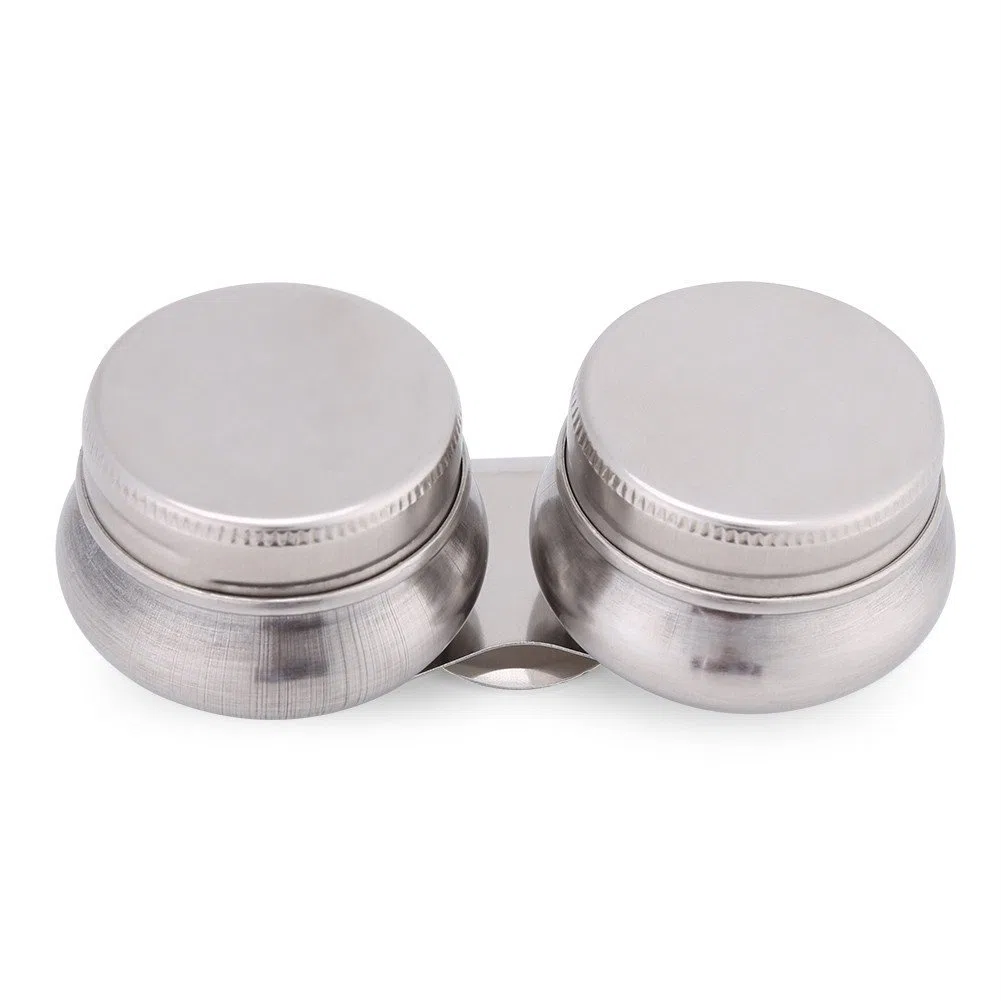 Recipiente de disolvente de trementina Megilp de Pintura al óleo de Copa Doble Grande de Acero Inoxidable con Tapa