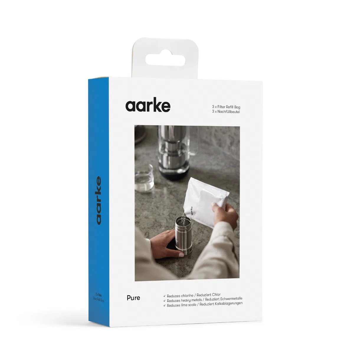 Aarke Pure Filter - Gránulos de repuesto para filtro – Reduce los metales pesados para agua limpia, ecológico, rendimiento de 8 semanas, compatible con jarras purificadoras (paquete de 3)
