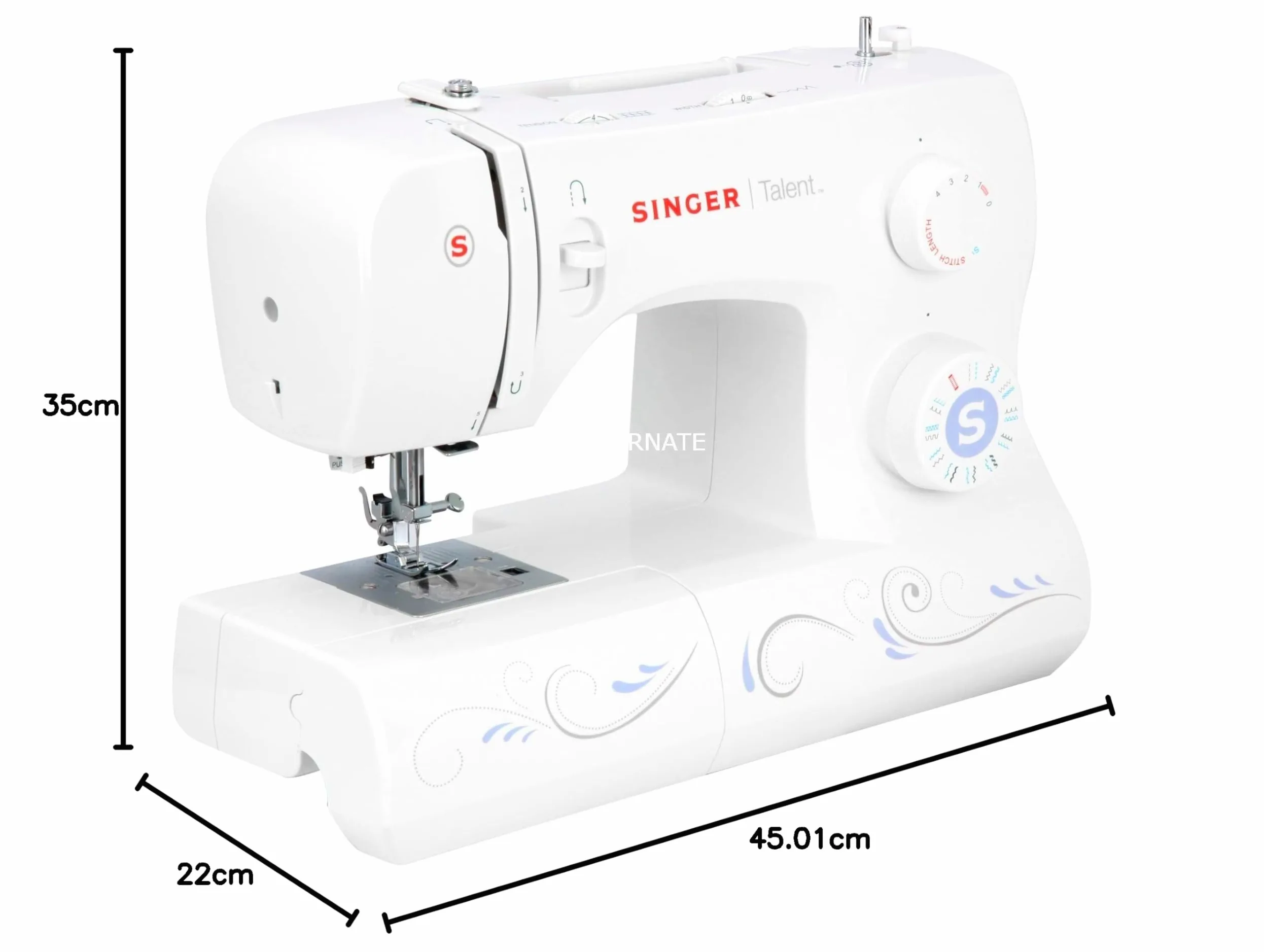 Singer Maquina De Coser Mecanica Talent 3323-30 Puntadas Utilitarias, Puntadas Ojal Totalmente Automático de un Paso, Zig-Zag Hasta 6mm, Enhebrado Automático, Maquina De Coser Profesional, Blanco