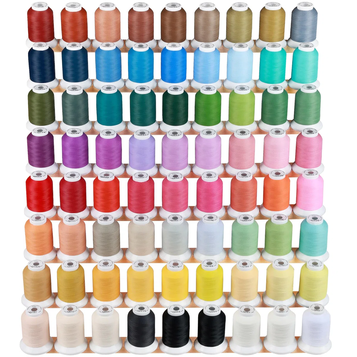 New brothread 100% Frosted Mate Hilo para Maquina de Bordar 72 Bobinas 40WT 500M para Brother Babylock Janome Singer Pfaff Husqvarna Bernina Maquinas de Coser y Bordar
