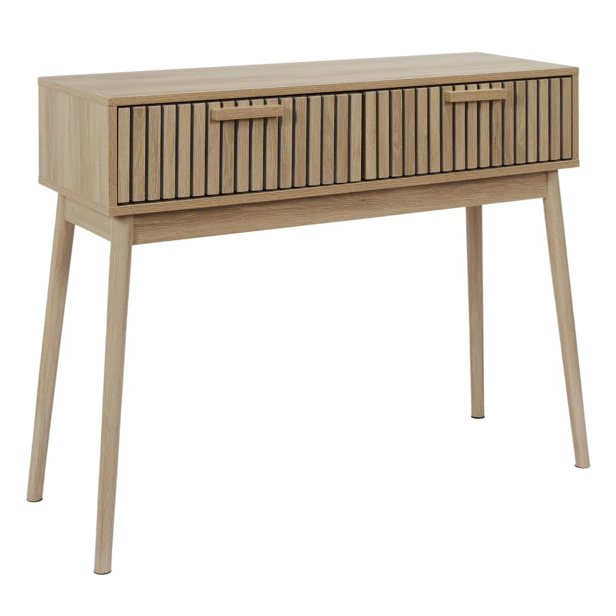HOME DECO FACTORY - HD0090 - Consola de Madera con 2 Cajones para Salón o Entrada - Diseño Elegante y Práctico - Dimensiones 100x80x35 cm - Color Marrón - Idea de Regalo