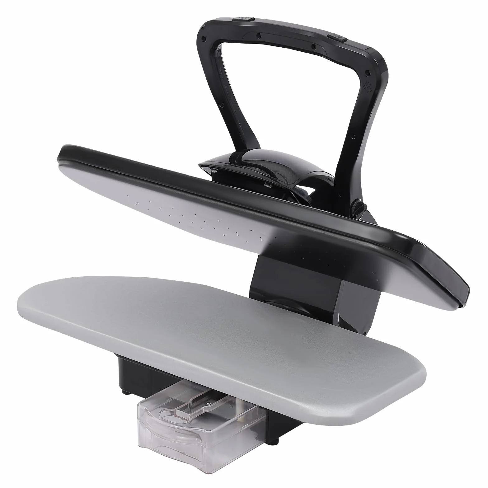 Prensa de vapor inteligente 2200W prensa de vapor digital plancha de vapor con pantalla táctil, 5 modos (nailon, seda, lana, algodón, lino), 4 minutos de tiempo de calentamiento (negro)