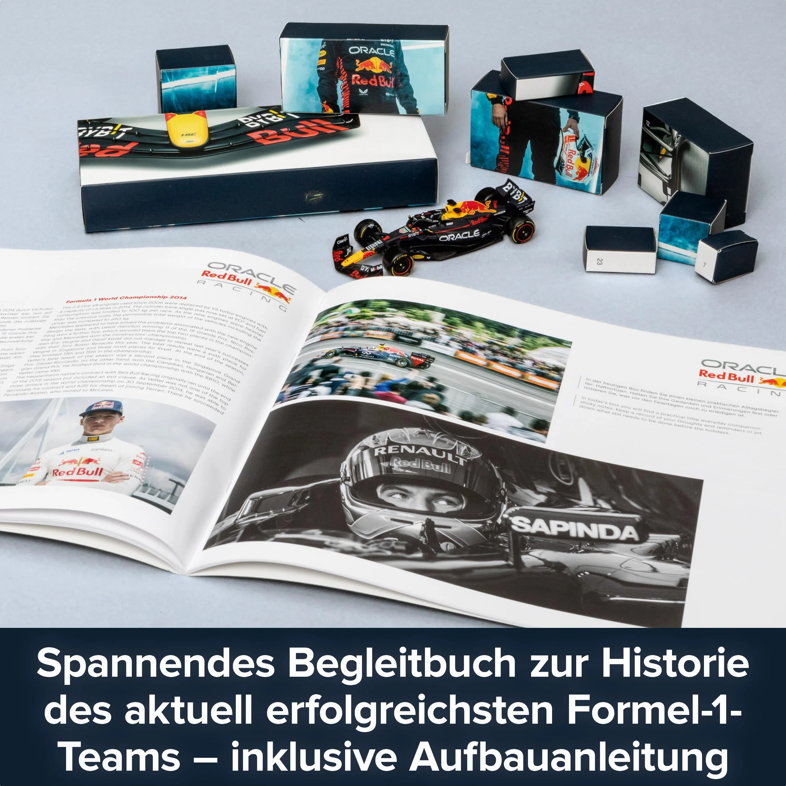 FRANZIS Oracle Red Bull Racing 67235 - Calendario de Adviento (escala 1:43, incluye módulo de sonido y libro de 52 páginas)