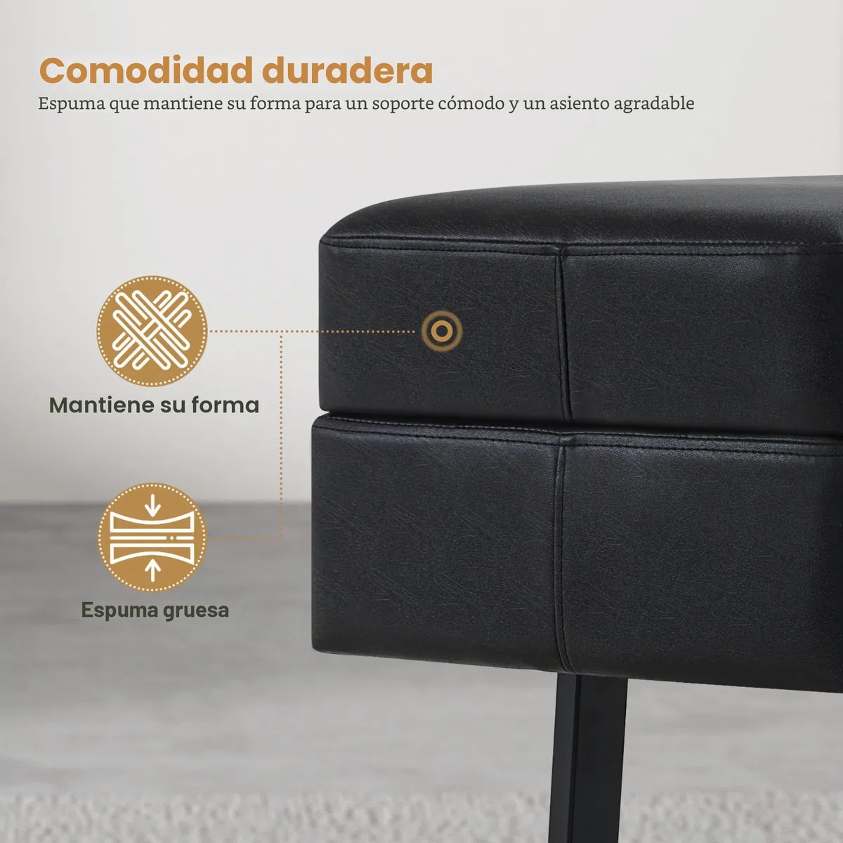 BarberPub 3 plazas para salón de SPA, Ancho 153 cm, Banco de Espera para peluquería, Acolchado para Dormitorio, de Cama para salón, mobiliario de peluquería W513 (Negro/Cuero sintético)