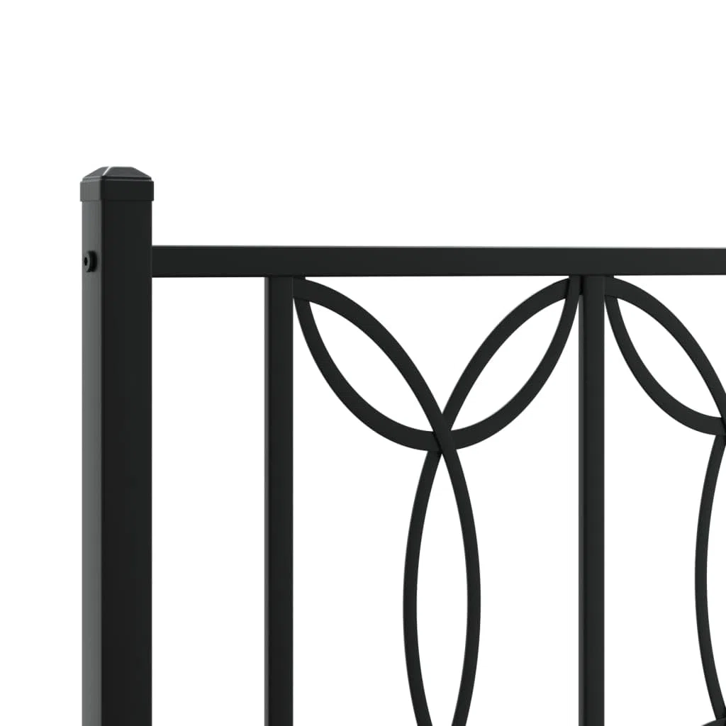 vidaXL Estructura de Cama con cabecero Metal Negro 100x190 cm, armazón de Cama, Cama, Muebles de Dormitorio, Marco de Cama, Cama Individual