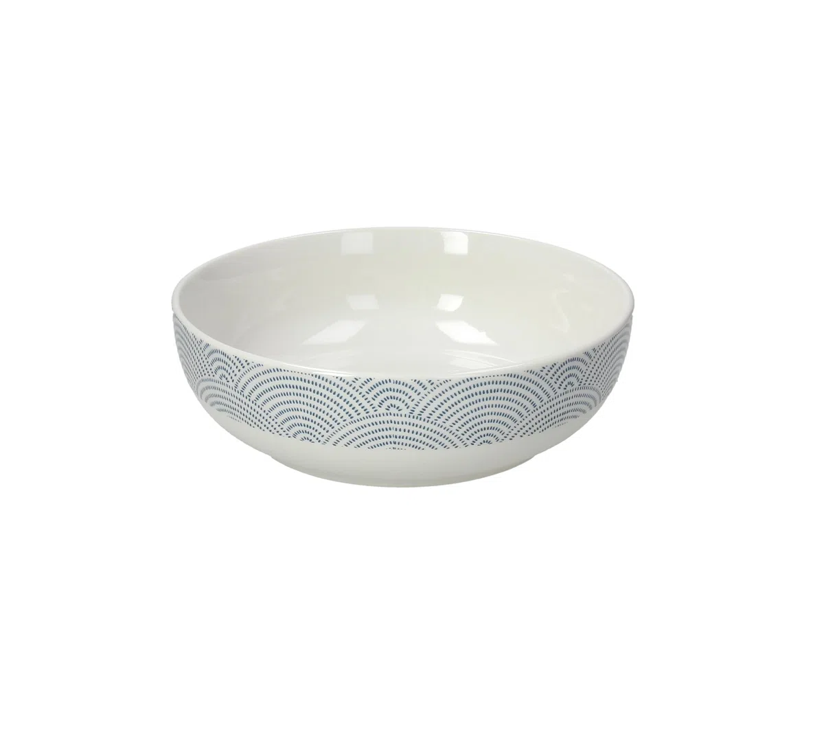Tognana Edge Oriental, Servicio de platos 18 piezas para 6 personas, Porcelana, Blanco/Azul