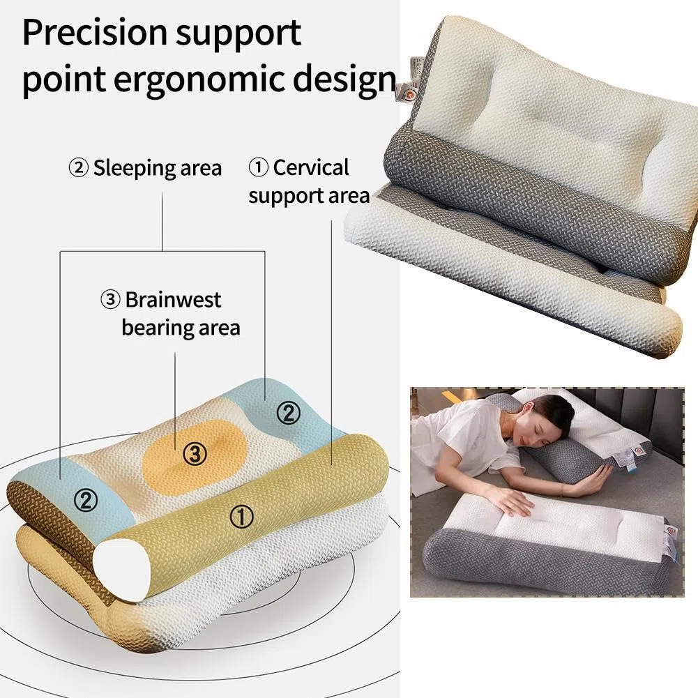 Almohada para la apnea del sueño y el dolor de cuello, almohada ergonómica de espuma viscoelástica para dormir de lado o de espalda, apoyo cervical para sueño profundo, alivio del dolor de hombro