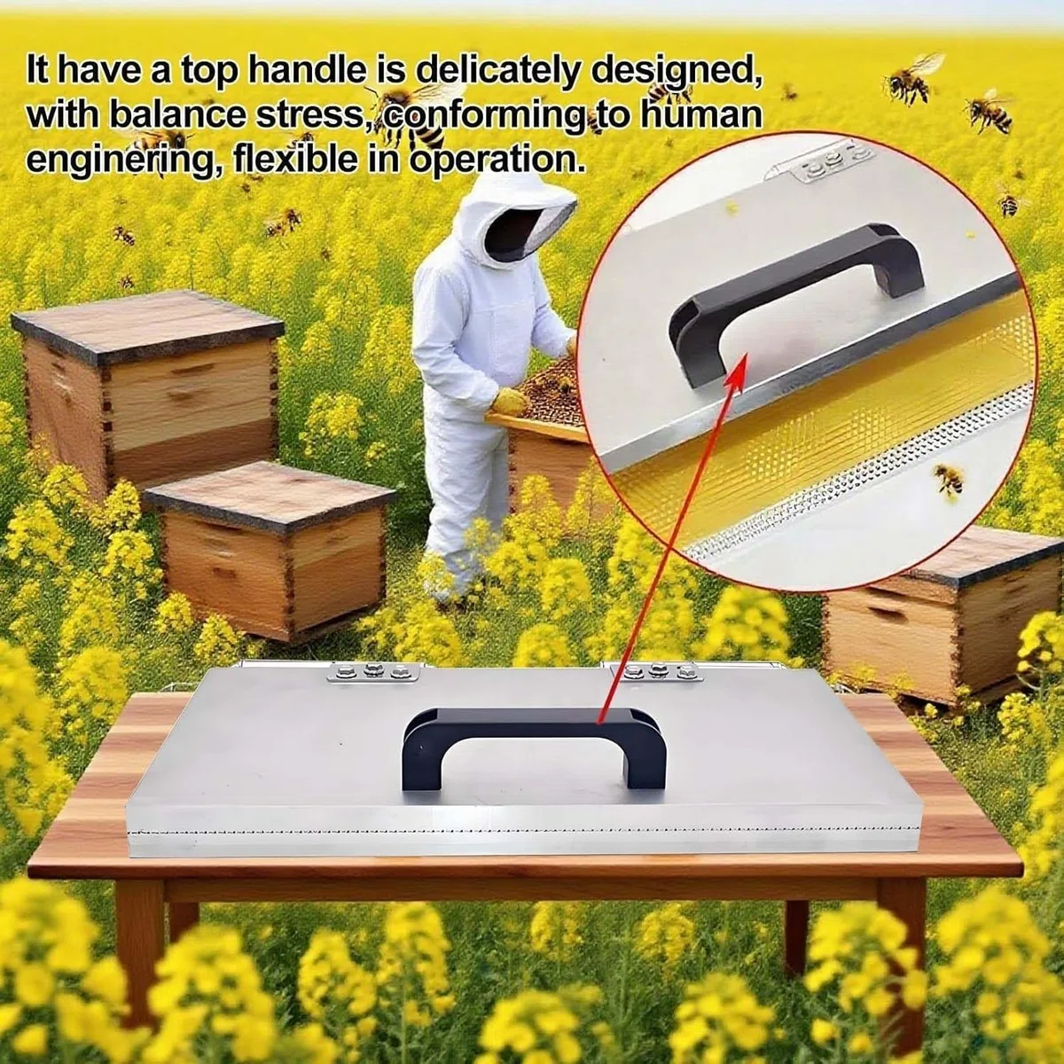 Máquina de fundición de láminas de Cera de Abejas, Molde de estampación de Cera de Abejas de 220 x 420 mm, Herramienta de prensado de Base de Peine de aleación de Aluminio de 4,7 mm/5,3 mm(4.7mm)
