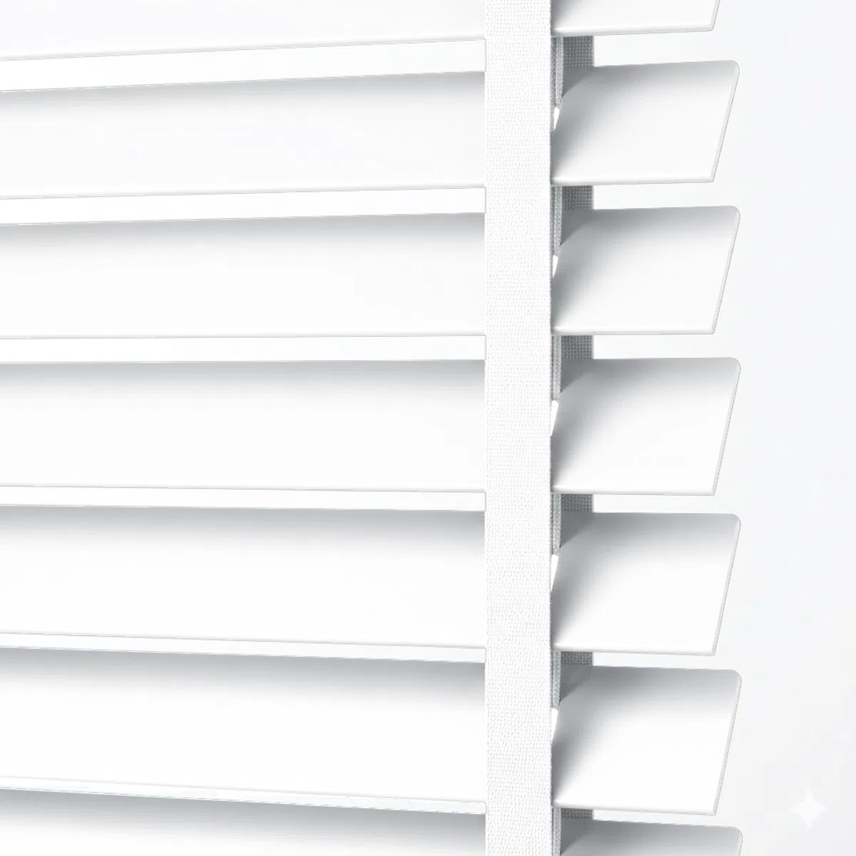 Home In Style 4U Persianas venecianas de madera sintética para ventana, persianas venecianas de fácil ajuste, seguras para niños, cortables, listones de 50 mm con riel de aluminio (blanco con cinta