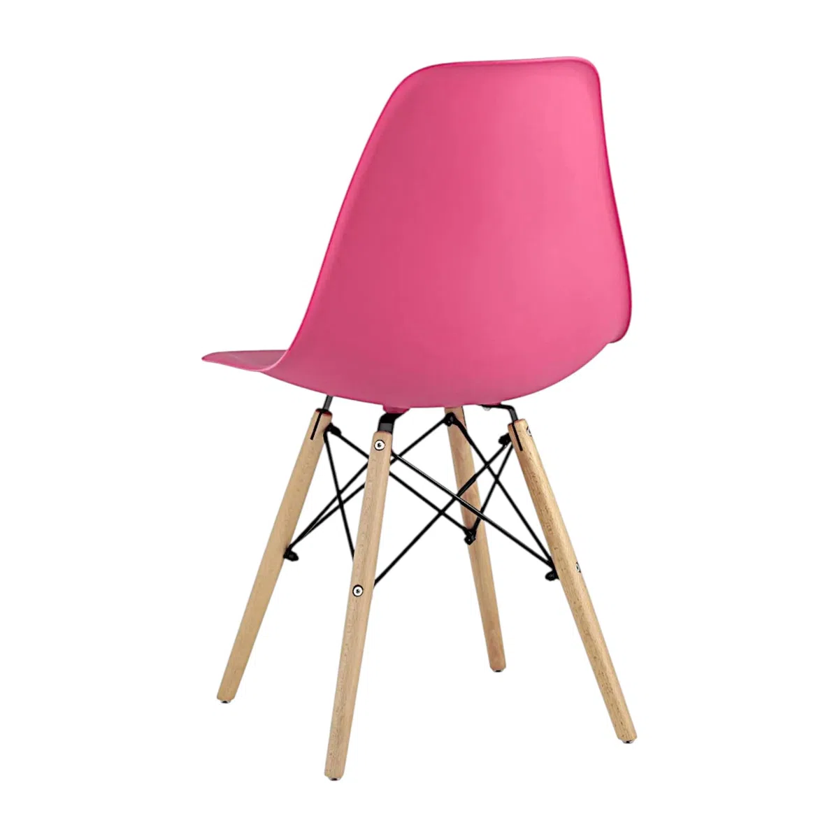Pack de 4 Sillas de Comedor Modernas Rosa Frambuesa con Patas de Haya Maciza y Estructura Metálica – Sillas Nórdicas para Cocina y Salón 53x47x83 cm (Rosa Frambuesa)