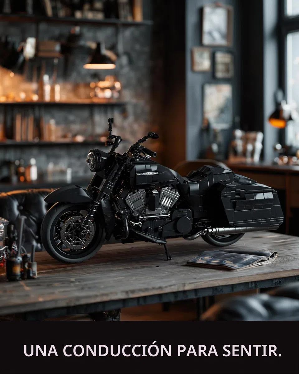 Nifeliz Kit de Construcción de Moto Cruiser para Adultos, Maqueta de Motocicleta con Detalles Realistas, Regalo Coleccionable para Amantes de las Motos (1.339 Piezas, NF10356)