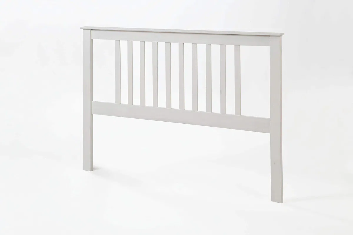 Moblit Cabecero de Pino Macizo para Cama con Somier de 150 cm Color Blanco Translucido Serie Alme Medidas (100x160x2) cm (Alto-Ancho_Fondo) Requiere Montaje
