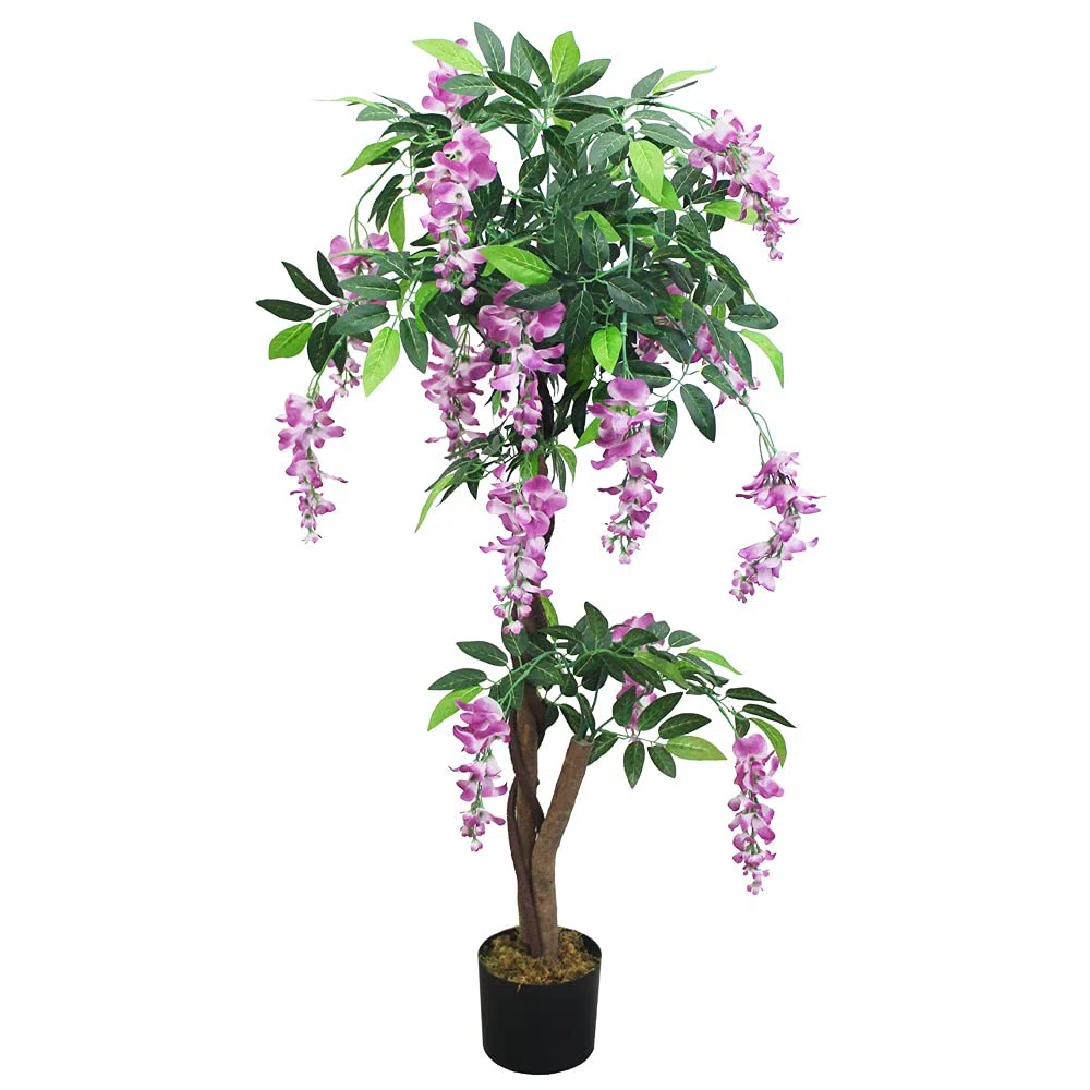 Decovego Planta Wisteria Artificial Decoración Interiorismo Madera Natural 120cm