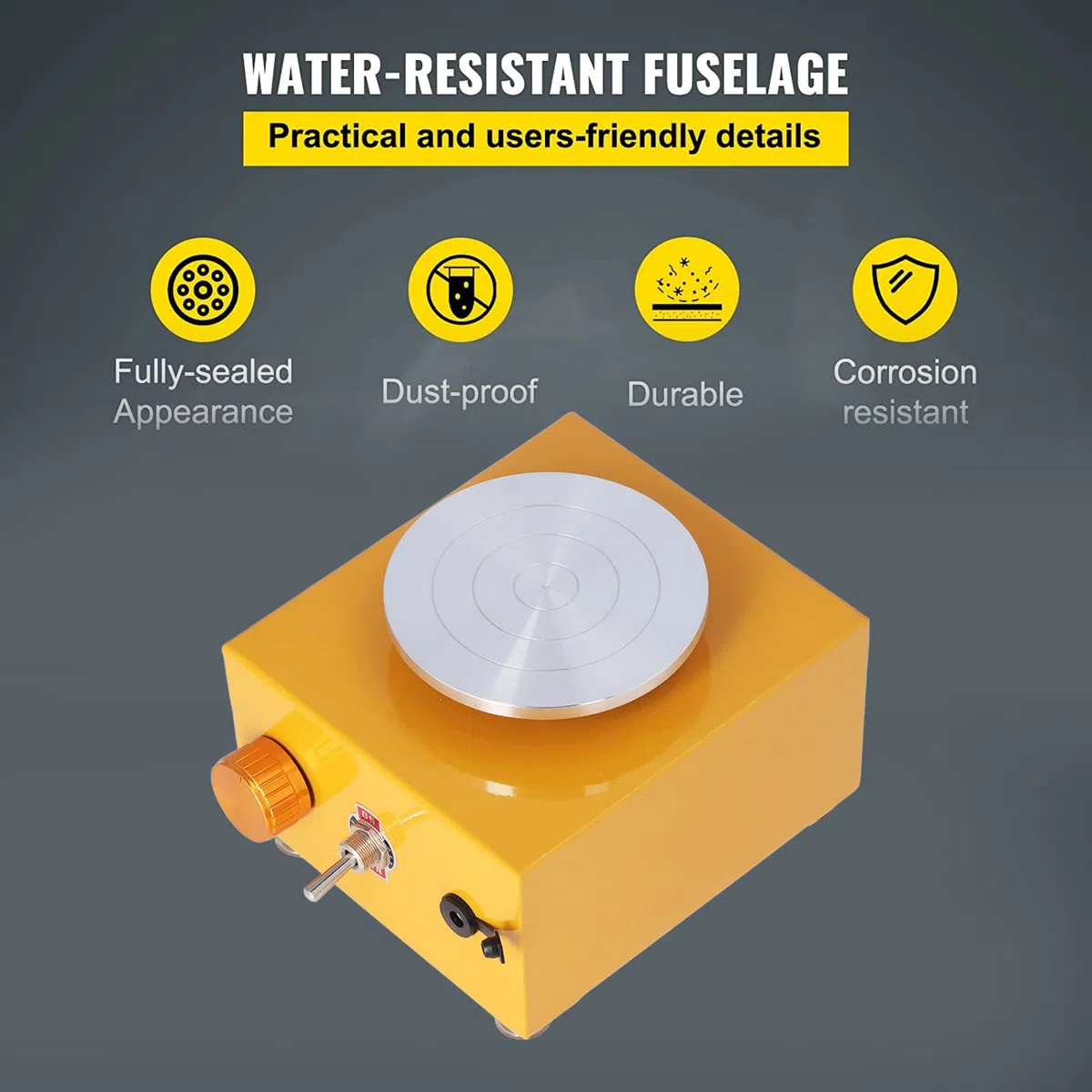 Mini Rueda de Cerámica, Máquina de Formación de Cerámica de Velocidad de 0-2000 RPM con Lavabo Desmontable y Herramientas de Arcilla para Bricolaje, para Niños, Trabajo de Cerámica