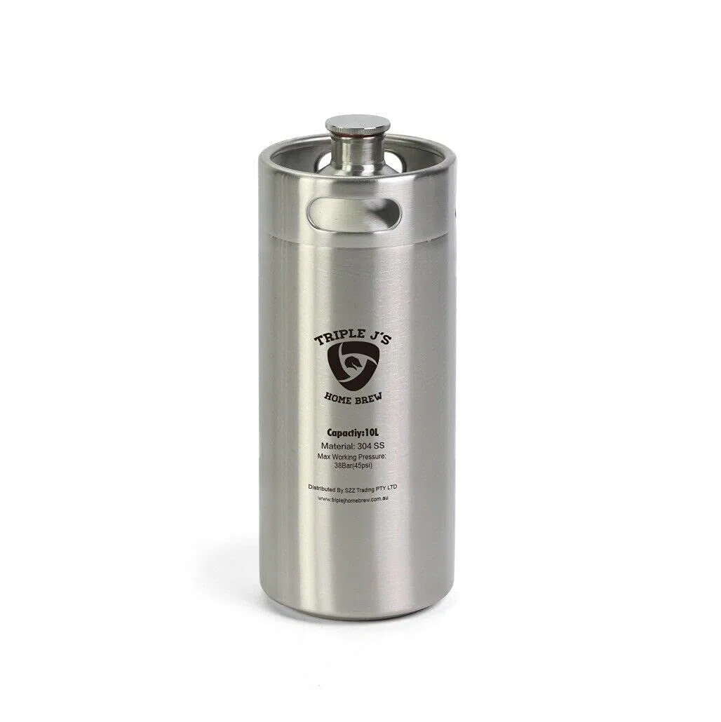 Triplej Mini Barril de Acero Inoxidable (10 L, Plata Estándar)