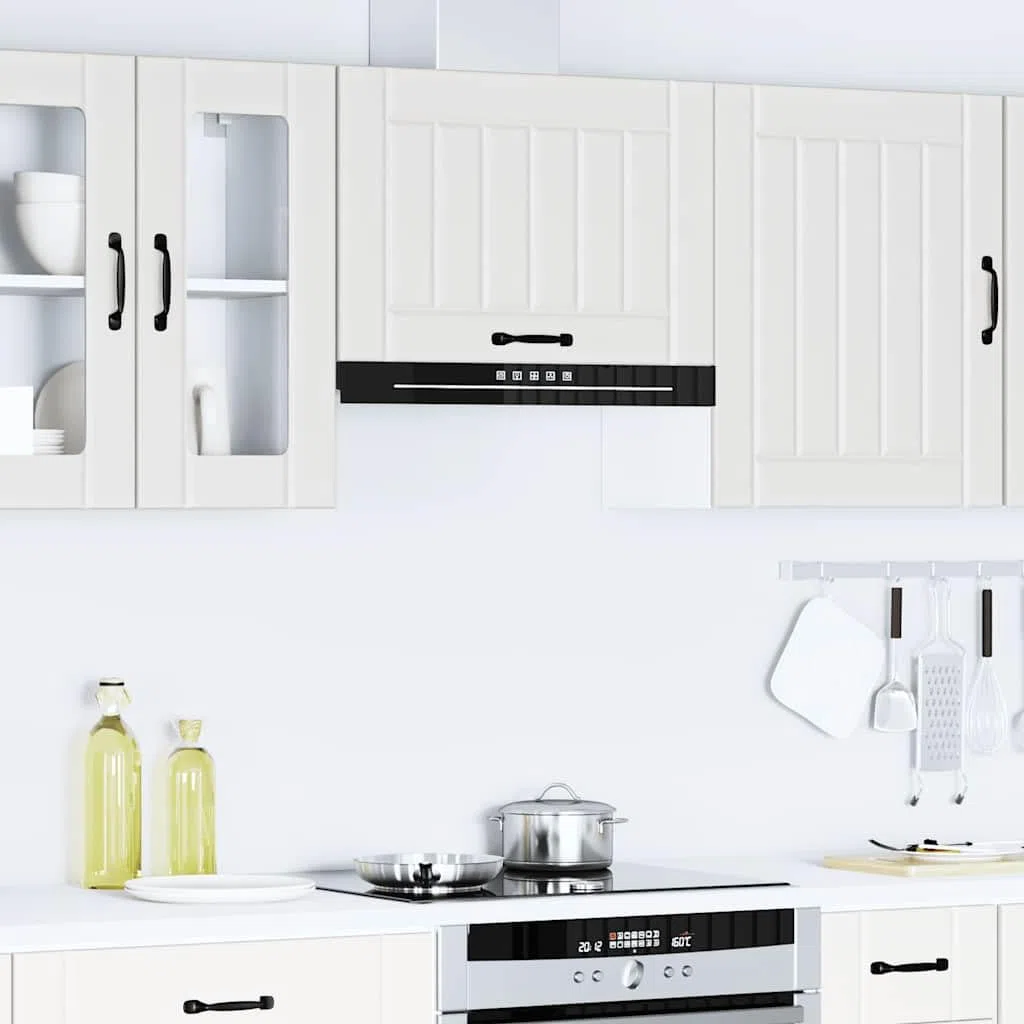 vidaXL Armario de Pared de Cocina Lucca Madera ingeniería Blanca, Unidad de Pared de Cocina, gabinete para Pared de Cocina, gabinetes de Pared con Puertas