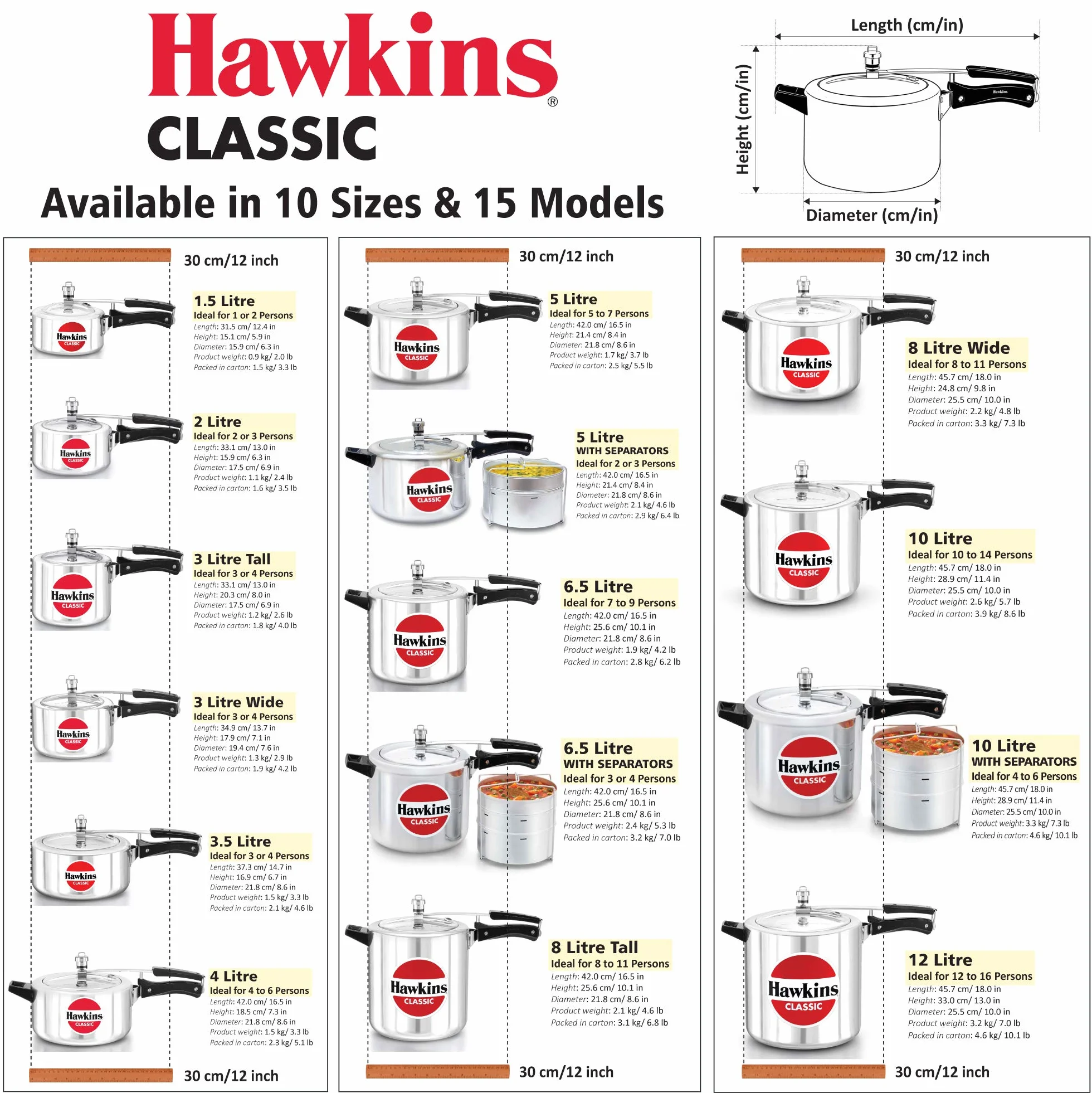Hawkins olla a presión de aluminio, 5 L)