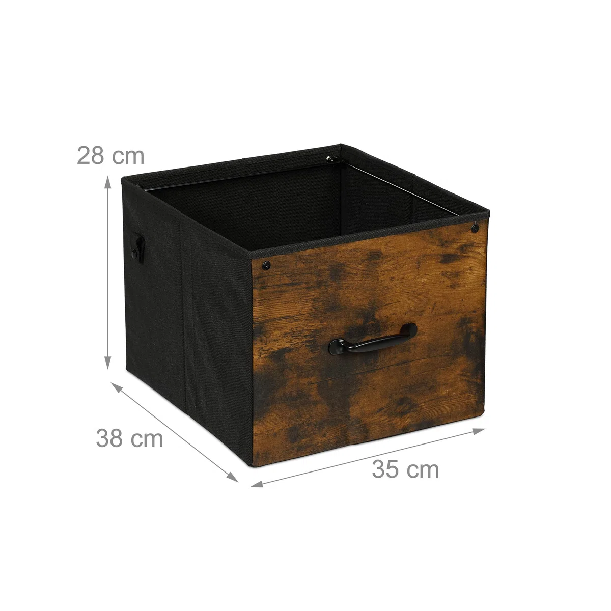 Relaxdays Mueble Impresora, con Ruedas, 2 Cajones, 4 estantes, Archivador Colgante, 67 x 100 x 40 cm, Marrón y Negro