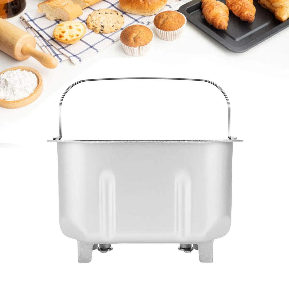 Generic Cubeta Doble para Máquina de Pan con Paletas Mezcladoras y Revestimiento Antiadherente Compatible con Diversas Panificadoras Domésticas Cocinas y Panaderías Comerciales