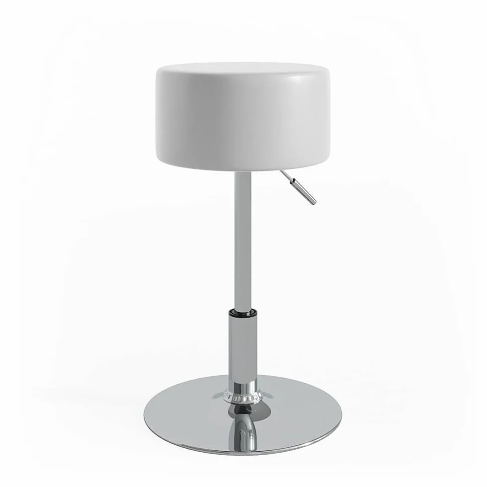 Vicco Taburete Design, Blanco, 33.5 x 67 cm para tocador, Ajustable en Altura con tapizado de Cuero sintético Resistente