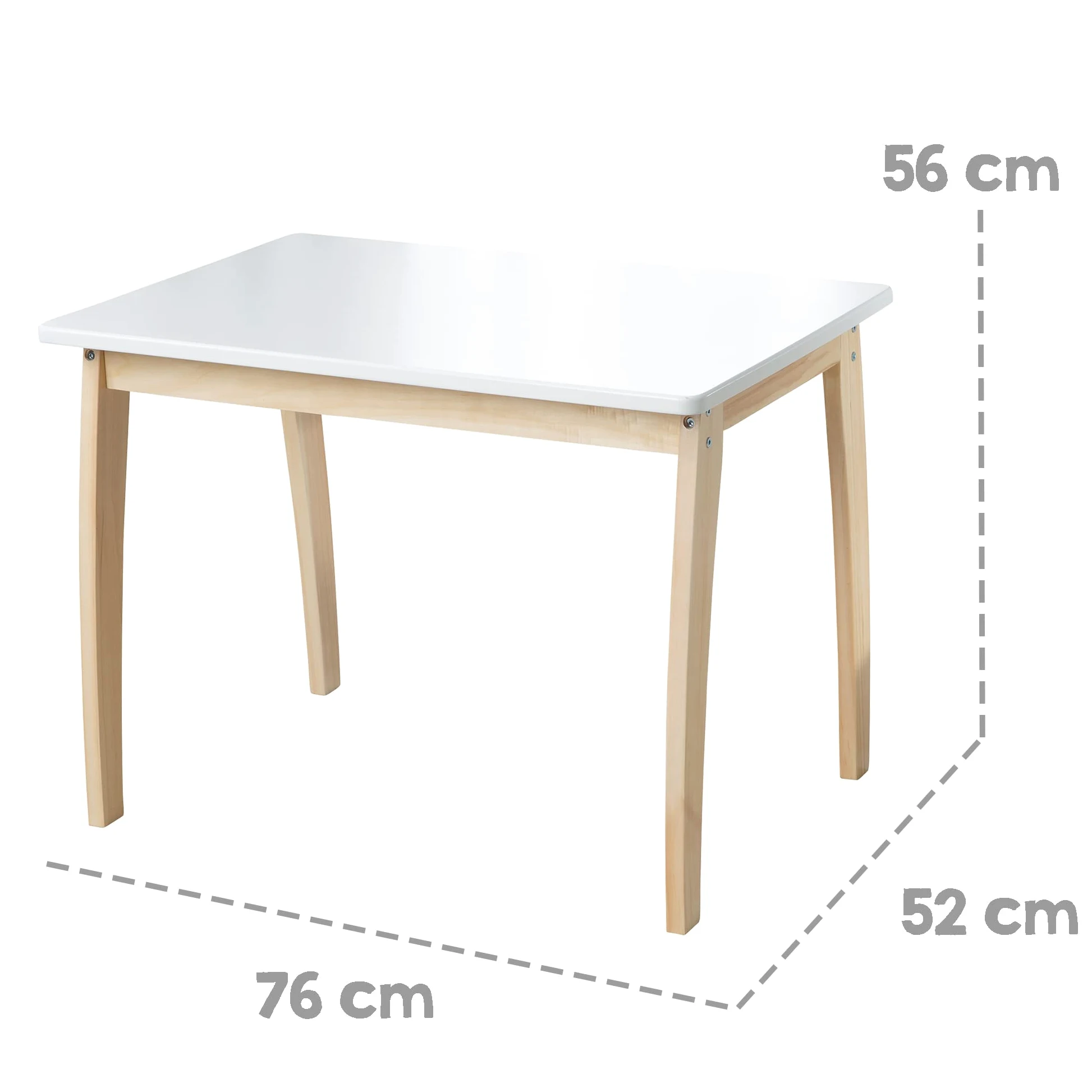 roba Mesa Infantil, Madera Maciza y MDF, con Tablero Lacado en Blanco