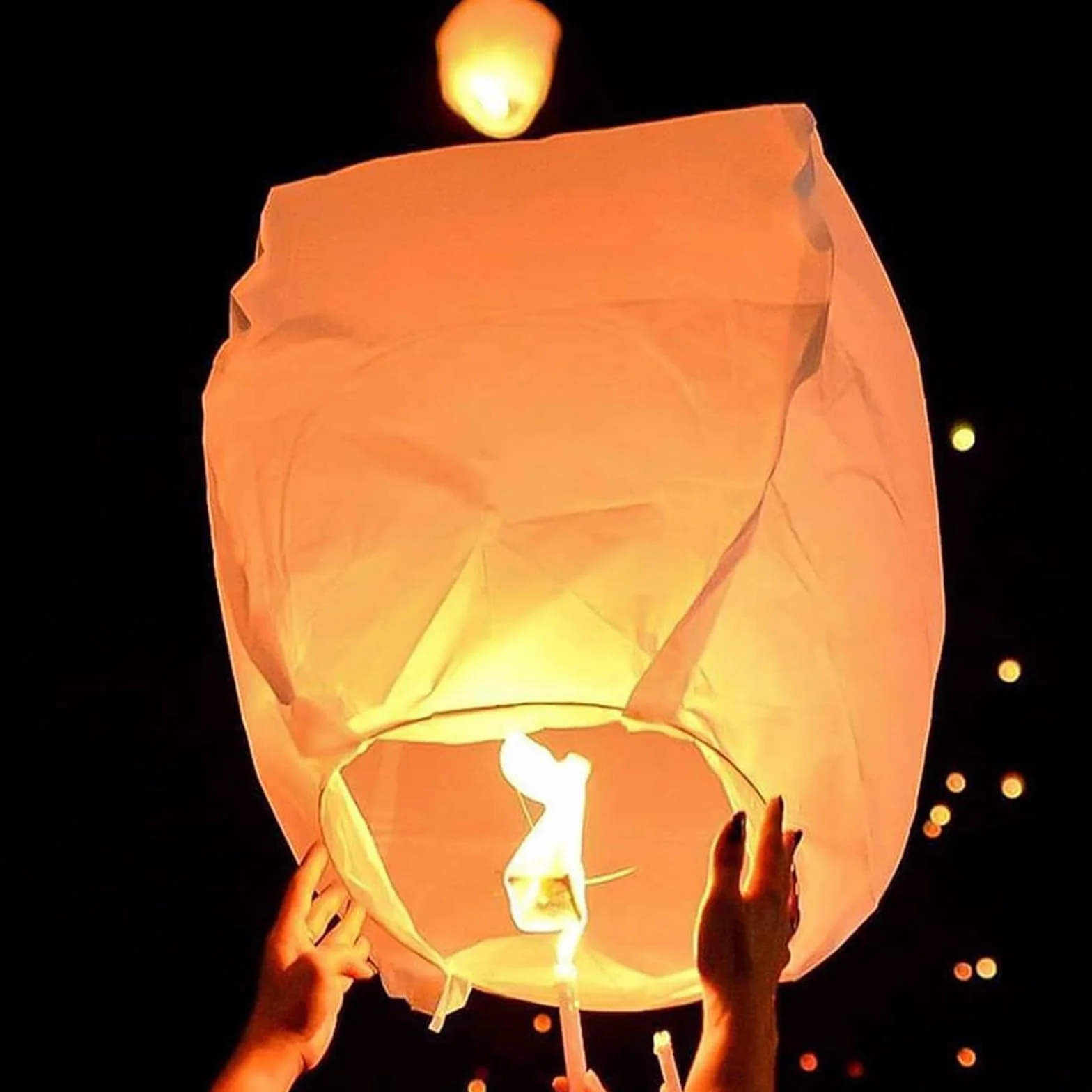 Farolillos chinos del cielo linterna voladora china,papel de linterna de papel puramente hecha a mano para fiestas de bodas, festivales de cumpleaños, Navidad y Año Nuevo (20 piezas)