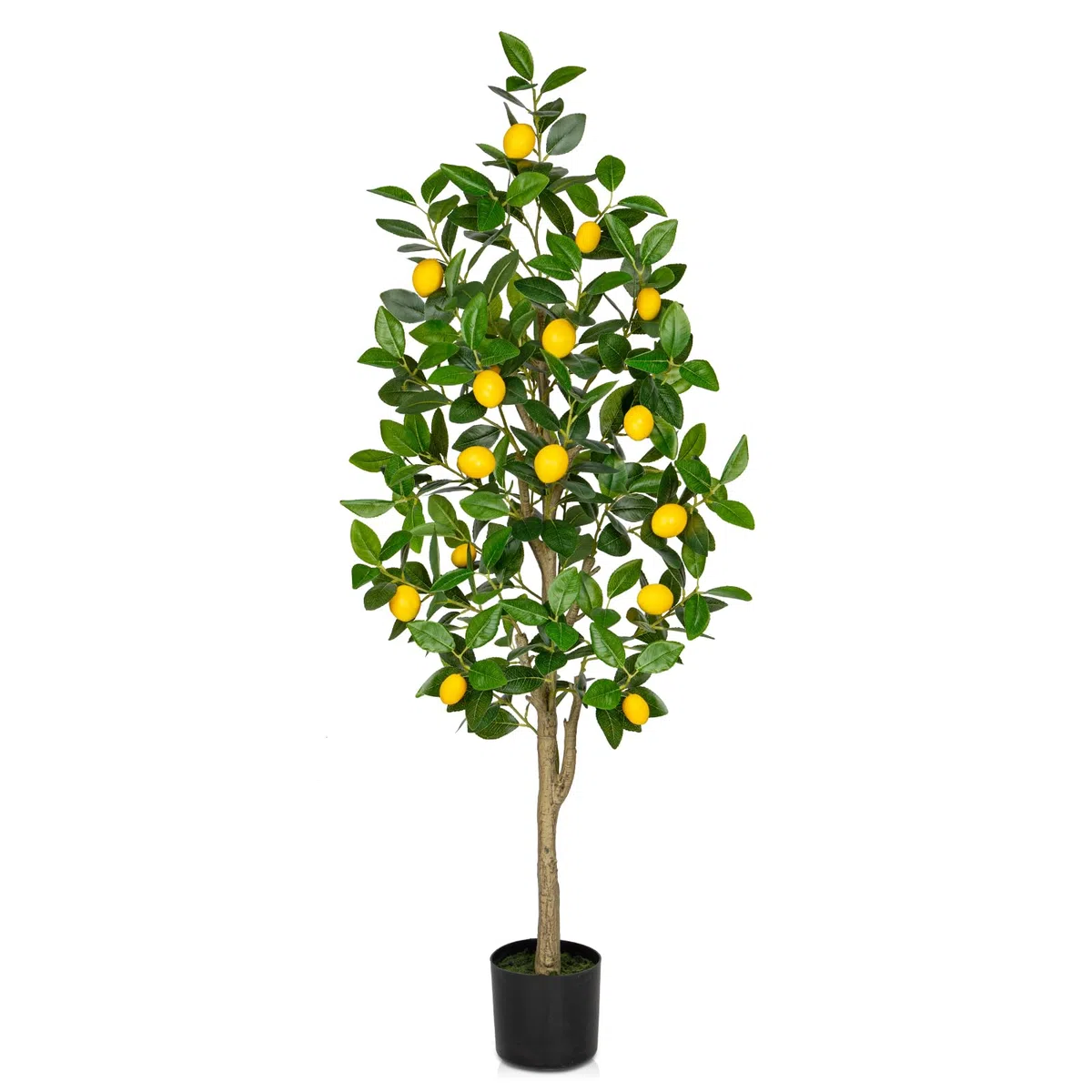 Oairse Limonero Artificial Grande 120 cm - Planta en Maceta para Interior y Exterior - Árbol de Limón para Decoración Moderna de Cuarto de Baño y Salón