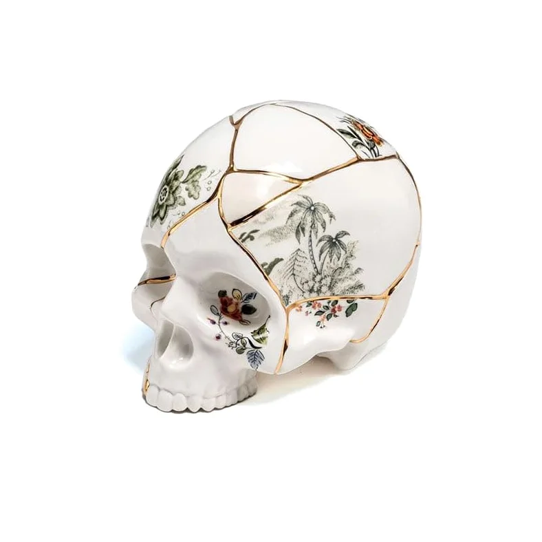 SELETTI TESCHIO IN PORCELLANA KINTSUGI Skull 09944