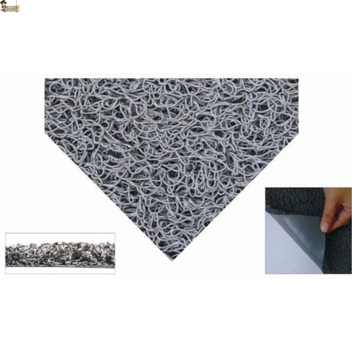 BricoLoco.com Felpudo Entrada casa, terraza. Goma Rizo Exterior o Interior. Marrón. por Metros o Rollo. Ancho 1,20 MTS. x 1 MT. Espesor 10 mm. con Base. Alfombra Vinilo rizos. (1 Metro, Marrón)