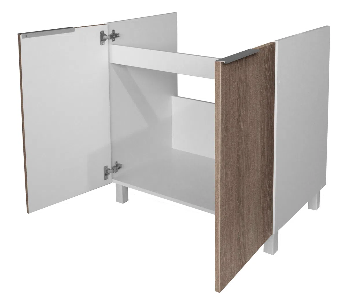 Berlioz Creations Caja Inferior de Cocina bajo Fregadero 80, Madera de ingeniería, Roble, Color, 80 x 52 x 83 cm