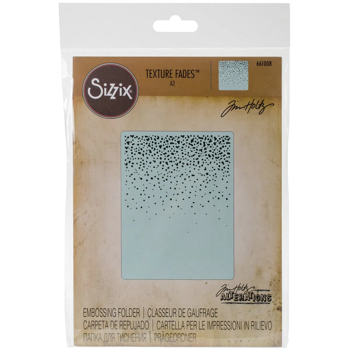 Sizzix, Tim Holtz - Carpeta de grabado en relieve, motas de nieve, talla única