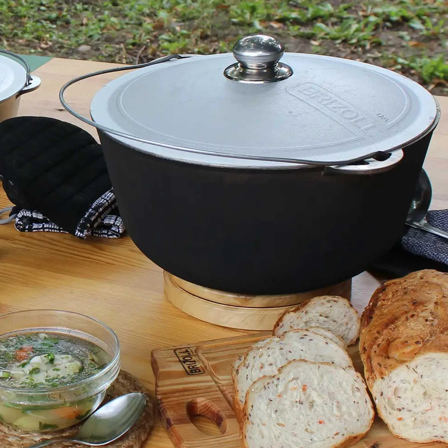 Kazan - Cacerola de aluminio fundido Tatarski (8 L, aluminio fundido, con asa y tapa)