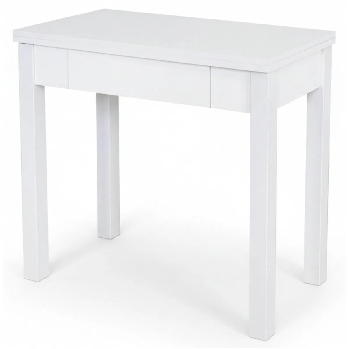 Mesa Cocina Plegable Extensible Cocina - Pequeña con Cajón y Cubertero - Mesa Libro Medidas: 80x40 / 80x80 cm. (Blanco)