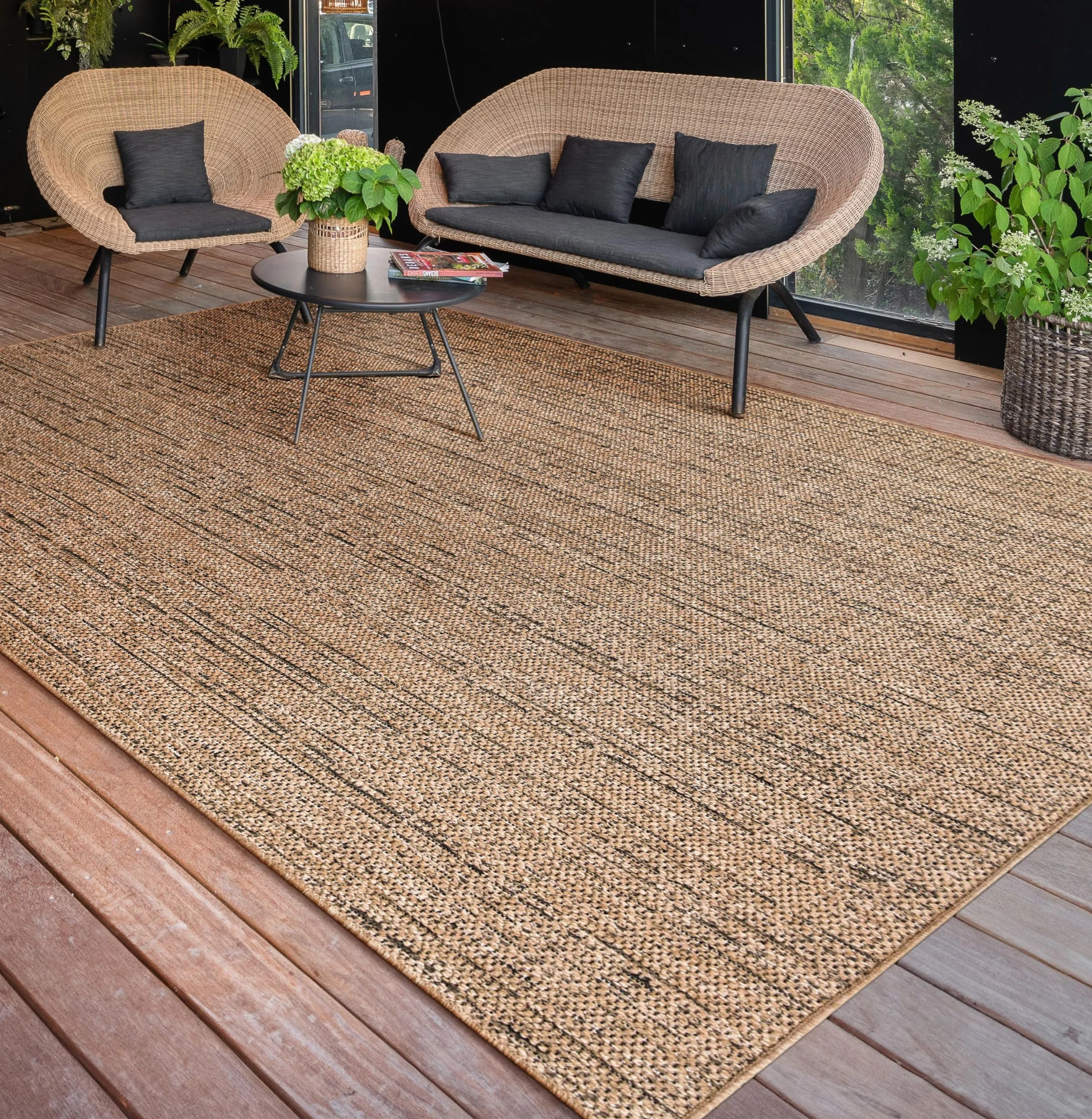 Paco Home Alfombra Salon De Habitacion Cocina Exterior Terraza Jardin Se Puede Lavar En La Lavadora Motivo Boho Chic Lisa, tamaño:160x220 cm, Color:Beige
