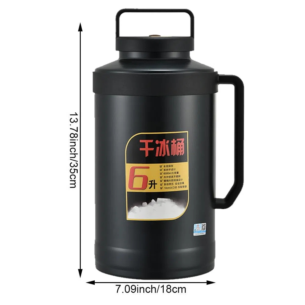 Cubo De Hielo Seco, Contenedor De Hielo Seco De Gran Capacidad De 6 L, Cubo De Almacenamiento De Hielo Seco, Cubo De Hielo Aislado, Olla De Almacenamiento De Hielo Seco Para Viajes En La Cocina Del