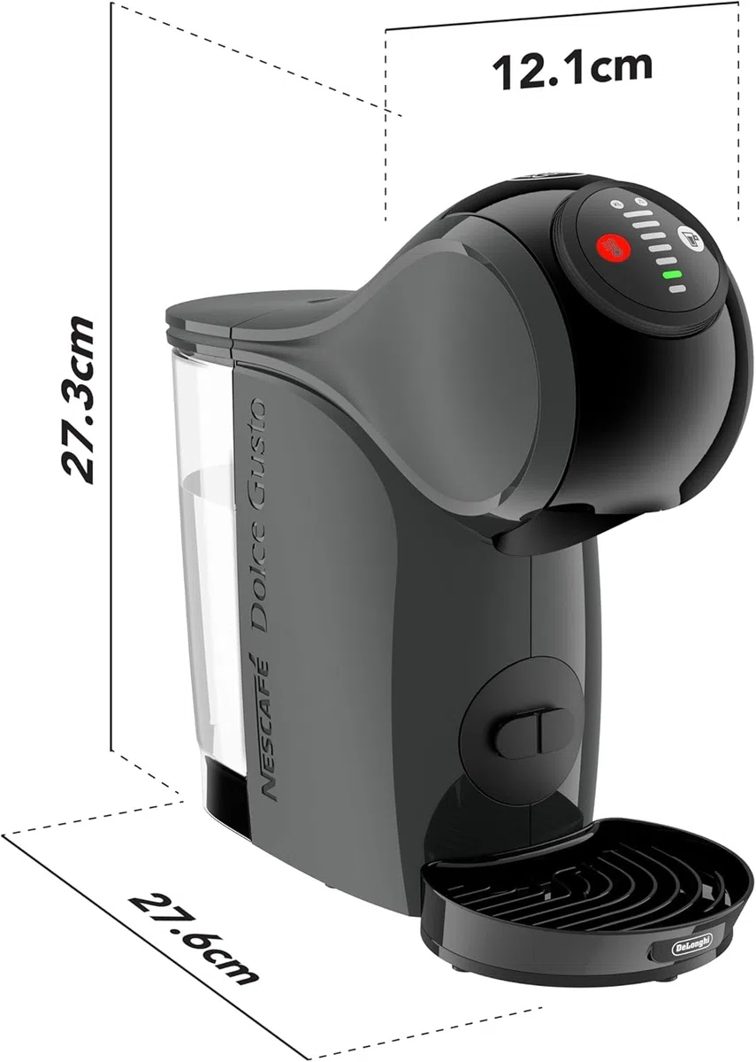 De'Longhi Dolce Gusto Genio S EDG226.A, Máquina de Café en Cápsulas, Incluye 3 Paquetes de Cápsulas, Diseño Compacto, Tamaño de Bebida Ajustable, Depósito de Agua Extraíble de 0,8L, 1600 W, Gris