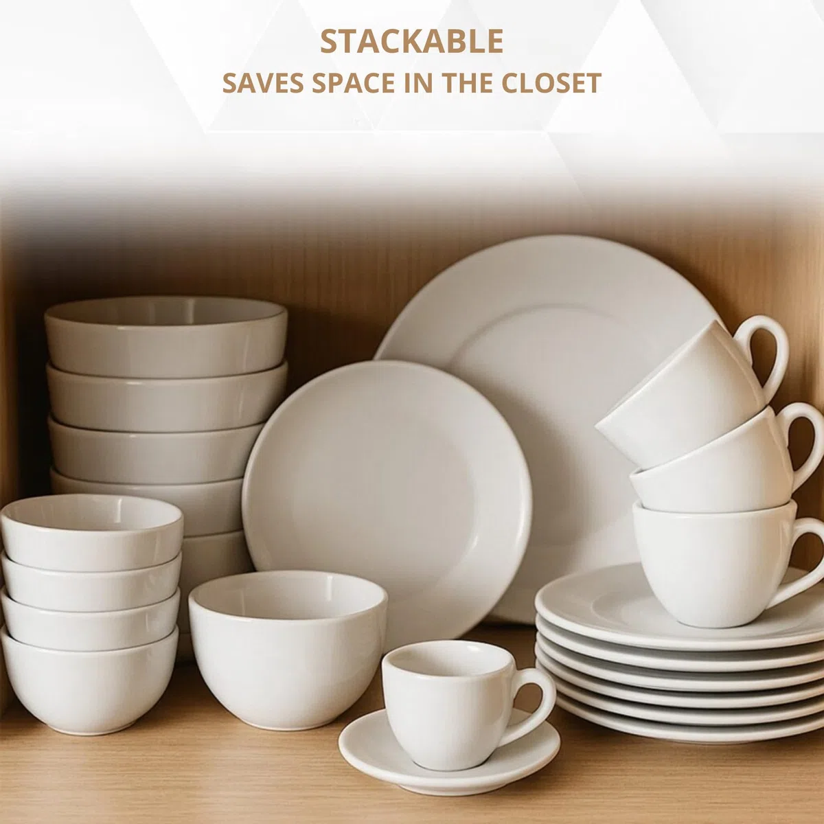 Bayt Juego de Vajilla de 30 Piezas, Vajilla Completa para 6 Personas de Porcelana, Platos y Cuencos Blancos, Apta para Lavavajillas y Microondas, Blanco