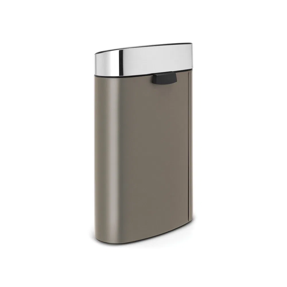 Brabantia Touch Bin Cubo de Basura, Stainless Steel, Platinum y Tapa Acero Mate, 40L