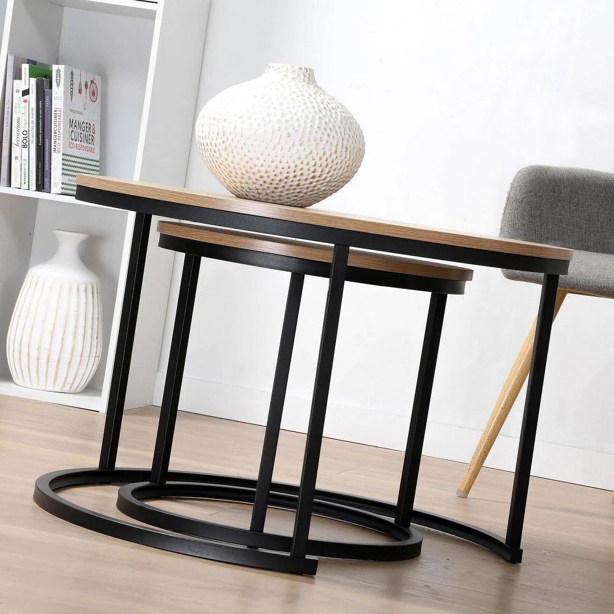 Casâme Set De 2 Mesas Auxiliares Redondas - L70 Cm