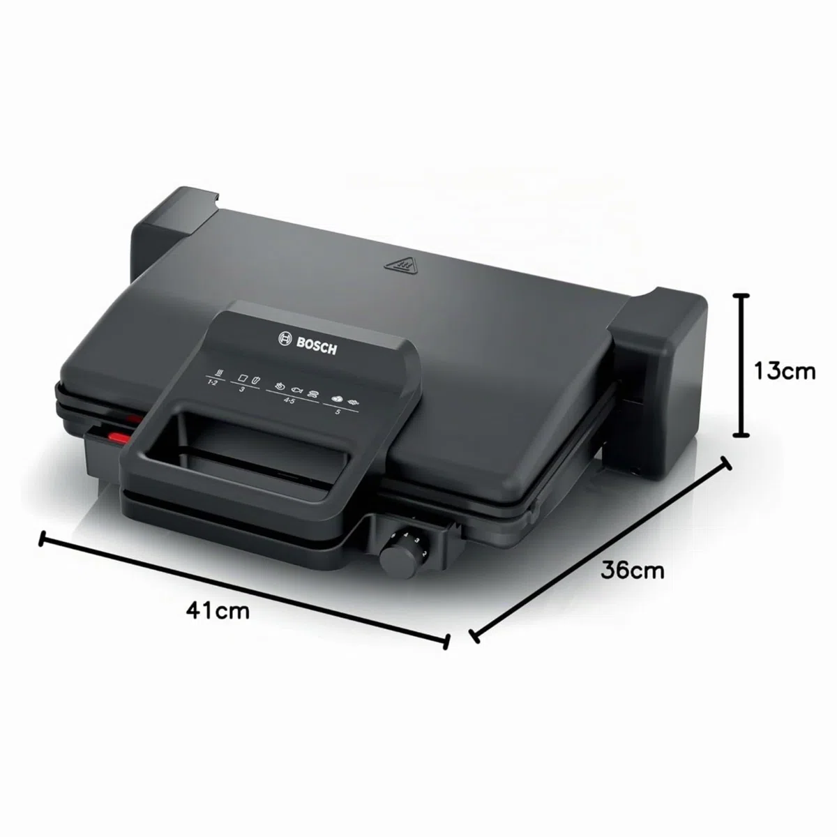Bosch Grill, 2000 W, Termostato, Revestimiento cerámico, Negro, TCG3323