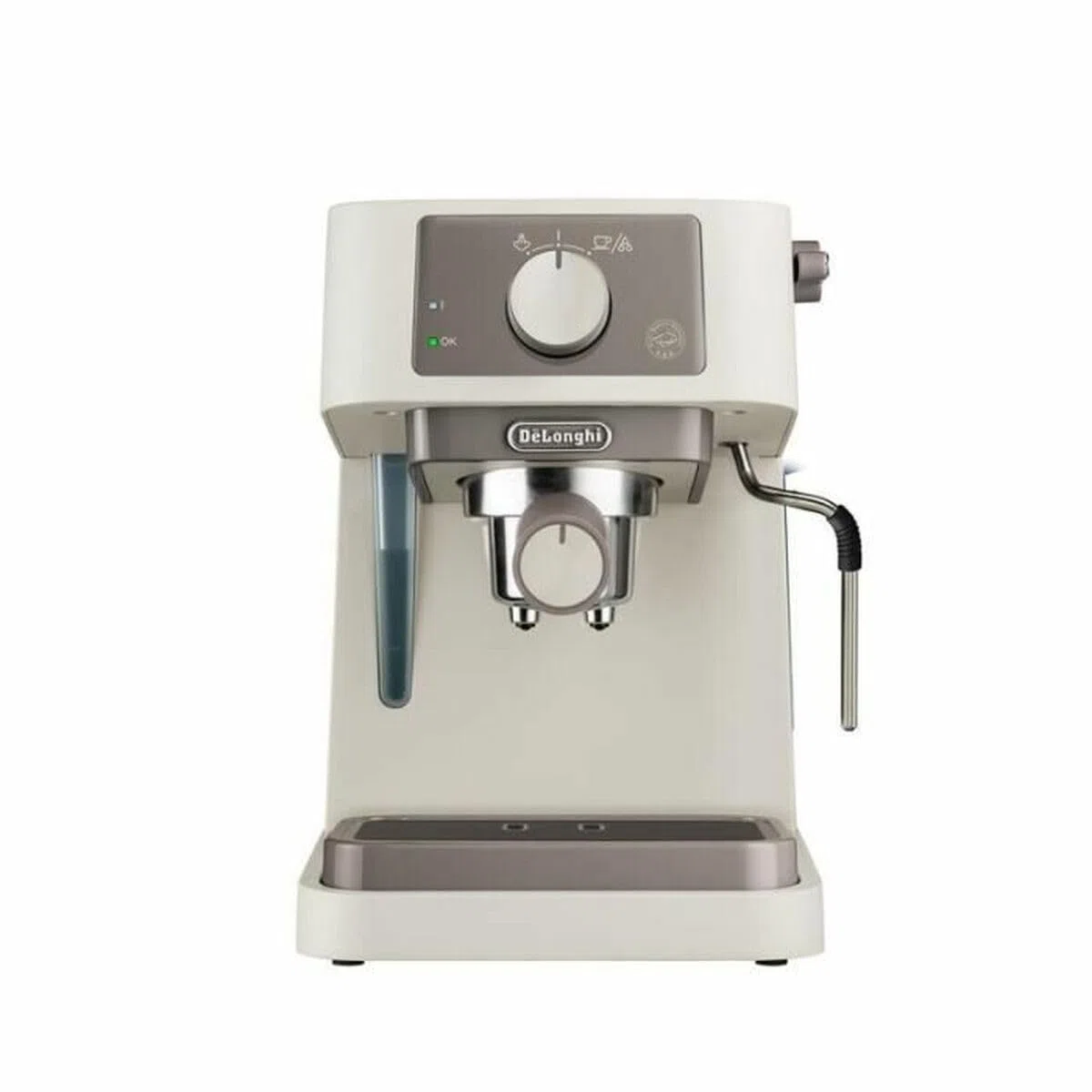 De'Longhi Stilosa, Cafetera Manual, Sistema Cappuccino, Café en Polvo o en Cápsulas E.S.E, Depósito de 1 Litro, 1100 W, Caldera de acero inoxidable, EC235.CR, 1100W, Crema